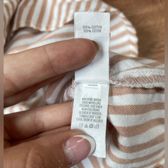 Aerie women’s oversized boho button down striped shirt MEDIUM cotton beachy - Picture 11 of 11